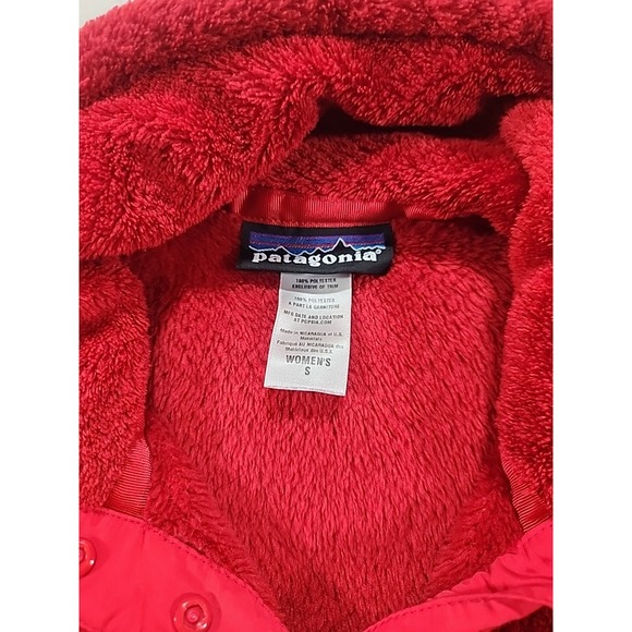 Patagonia Re-Tool Snap-T Fleece Pullover Women's‎ Sz S Red Pocket Kangaroo - Picture 6 of 7